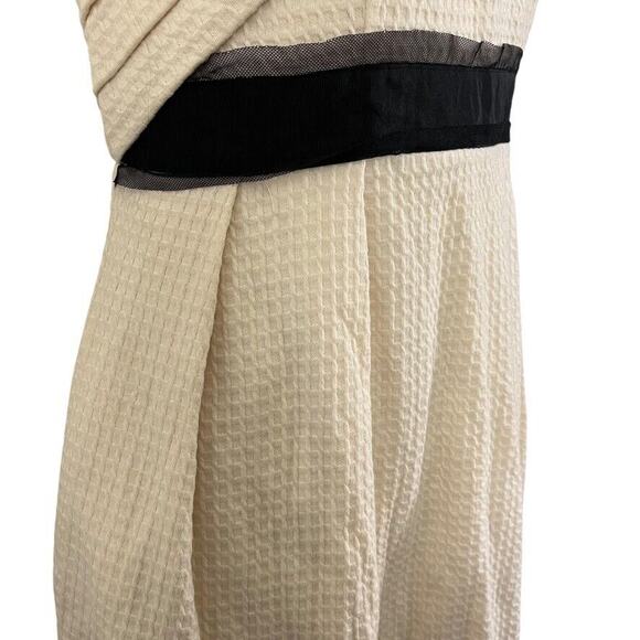 Deletta Anthropologie Womens Cream Textured Knit Sweetheart Neck Party Dress M - Picture 3 of 16